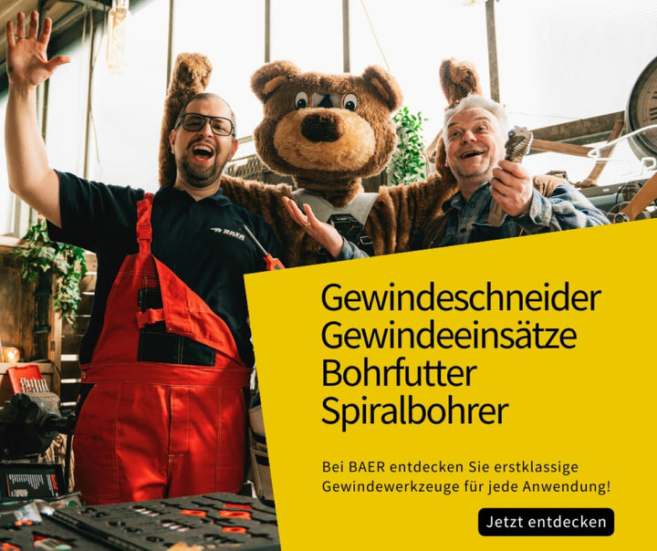 Baer Einschnittgewindebohrer M24 HSSG Form D - Gewindeschneider - Gewindebohrer M 24 x 3,0 DIN 352 -