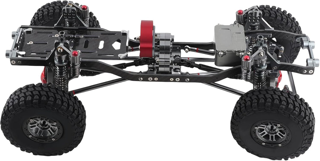 Tonysa RC Auto Rahmen 313mm Radstand RC Frame, RC Crawler Car mit Reifen, Aluminiumlegierung Kohlefa