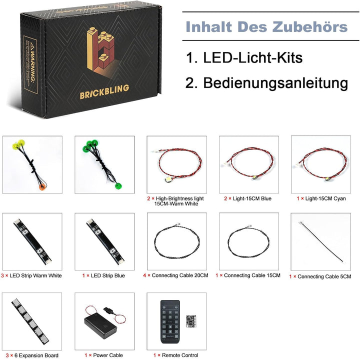 BrickBling Fernbedienung Licht-Kit Kompatibel mit Lego 10359 Fountain Garden (Kein Modell), Led Bele