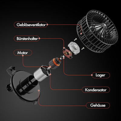 Frankberg Heizungsgebläse Gebläsemotor Kompatibel mit 1er E81 E82 E87 E88 1.6L-3.0L 2004-2012 3er/3e