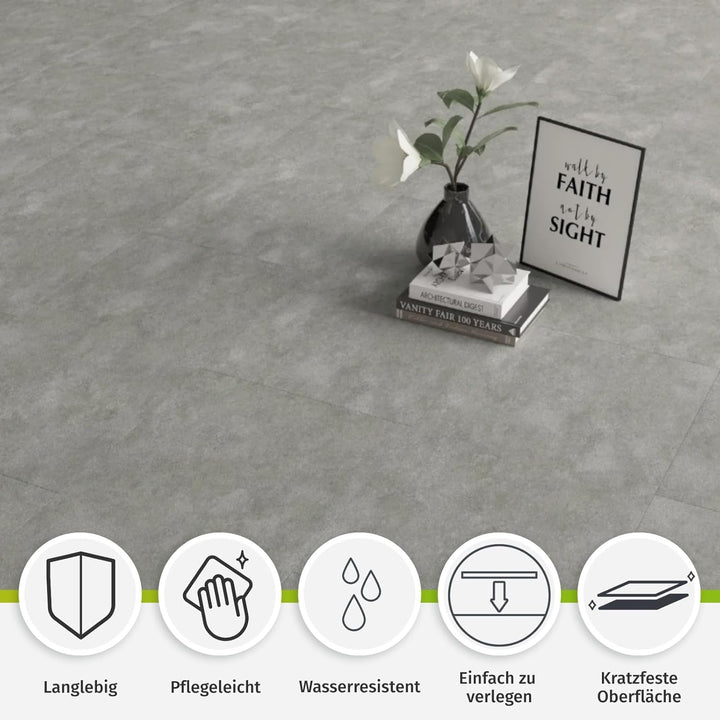 HORI Klick Hart Vinylboden aus hochwertigem SPC ohne PVC, Splendida, moderne Landhausdiele, 1,736 m²