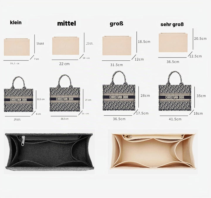 Lckaey Geldbörsen-Organizer-Einsatz für Bücher, Tragetasche, grosse Tasche, Organizer, 2008 beige-XL