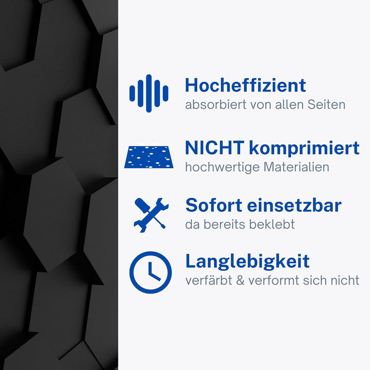 Akustikpaneele 3D HEXAGON Schallabsorber WAND Schalldämmung SCHALLSCHUTZ sound absorber SCHALLSCHUTZ