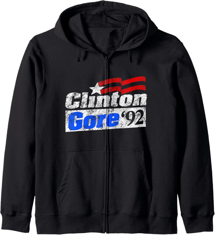 Clinton Gore '92 Presidential USA Vintage Geschenk Kapuzenjacke