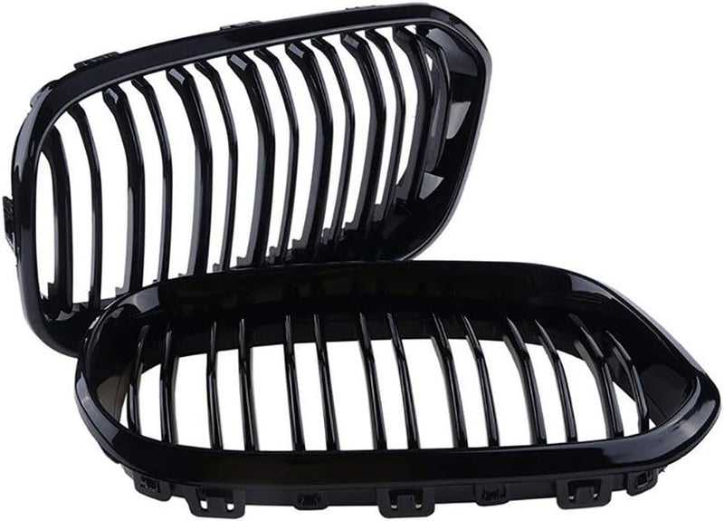 Nieren Kühlergrill Kompatibel mit BMW 1er F20 F21 Facelift 2015-2017 Grill Glanz Schwarz Kühlergrill