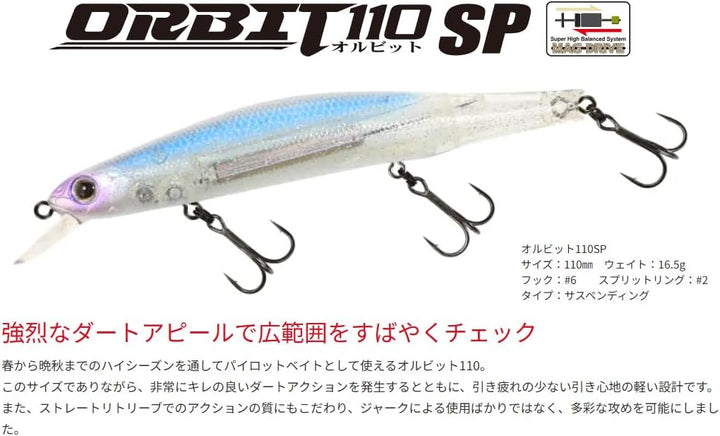 ZipBaits Orbit 110 Sp Wobbler Kantou Real Wakasagi, Kantou Real Wakasagi