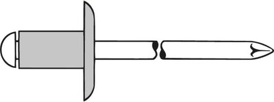 Blindniete Alu/Stahl Grosskopf 4,8 x 12 K 16 mm, 250 Stück, (1433519)