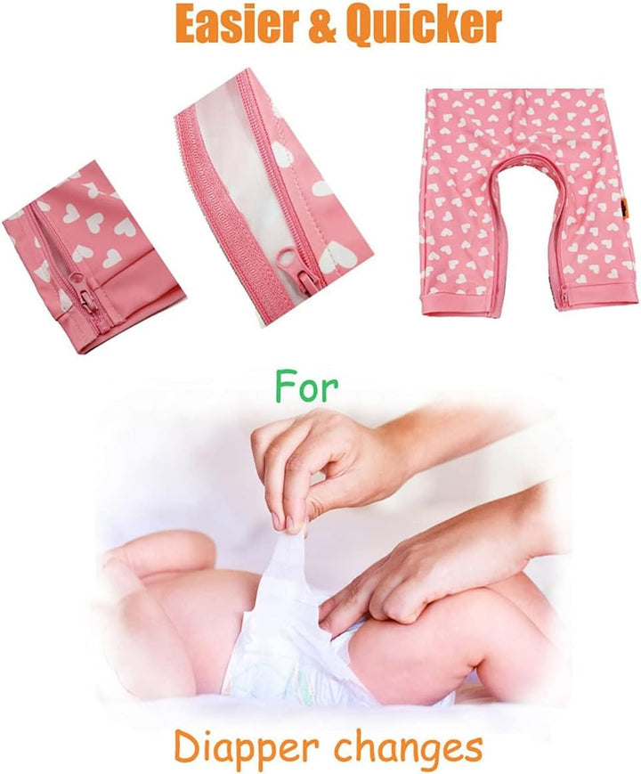 weVSwe Baby Mädchen Langarm Badeanzug UV-Schutz UPF 50+ Einteiler mit Kleinkind Sonnenhut Flap Cap 0