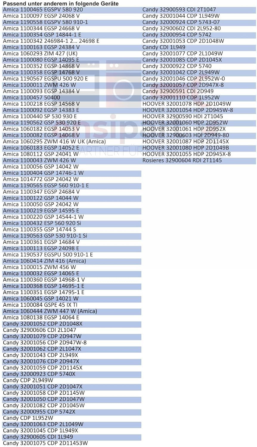 Türdichtung kompatibel/Ersatz wie Amica 1039345 Türrahmendichtung 3seitig für Geschirrspülmaschine