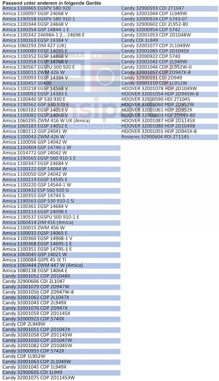 Türdichtung kompatibel/Ersatz wie Amica 1039345 Türrahmendichtung 3seitig für Geschirrspülmaschine