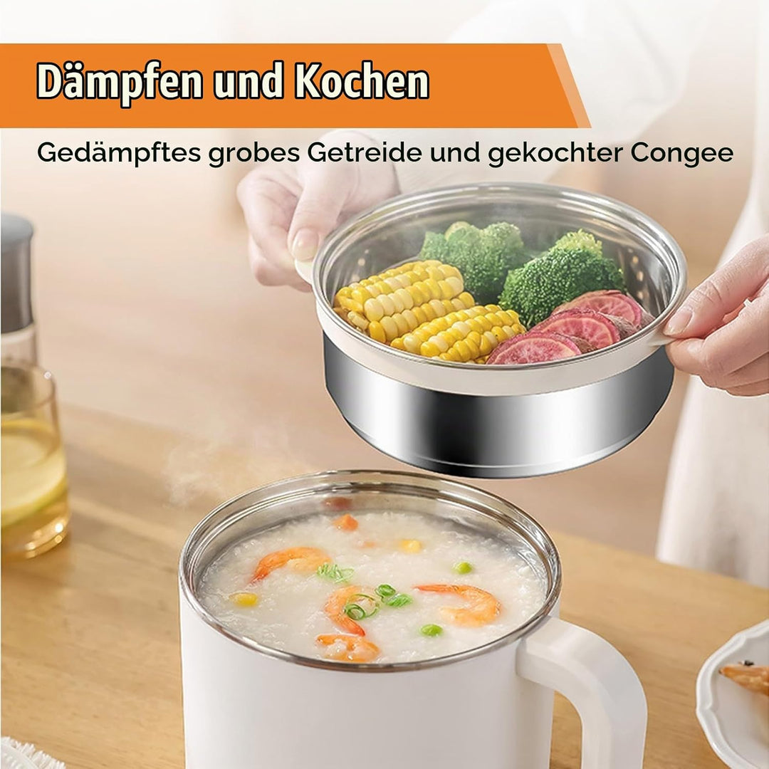 SUNOYA Einteilig Wachsschmelzer, 1.7l Kleiner Elektrischer Kochtopf, 300w/600w Nudelkocher Mit Dampf