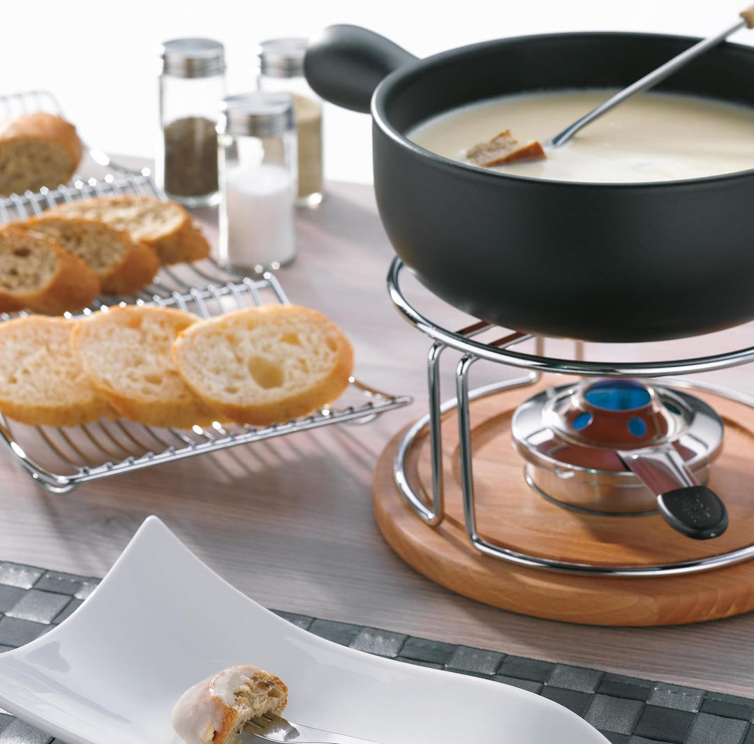 Kela 361306 Käsefondue-Set, Natürliches Design, 10-teilig, Feuerfeste Keramik, Käsefondue-Set Natura