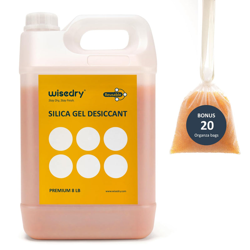 wisedry Silica Gel Trockenmittel Perlen Bulk Wiederverwendbar mit Farbanzeige Orange bis Grün Perlen