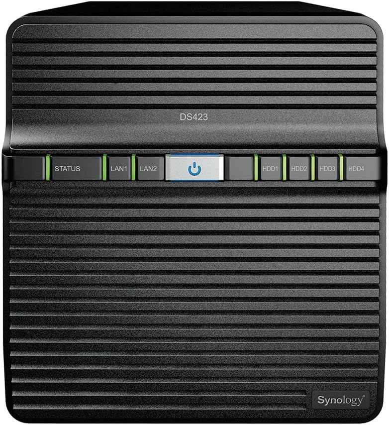 Synology DS423 24 TB 4 Bay Desktop NAS Lösung installiert mit 4 x 6 TB Western Digital Red Plus Lauf