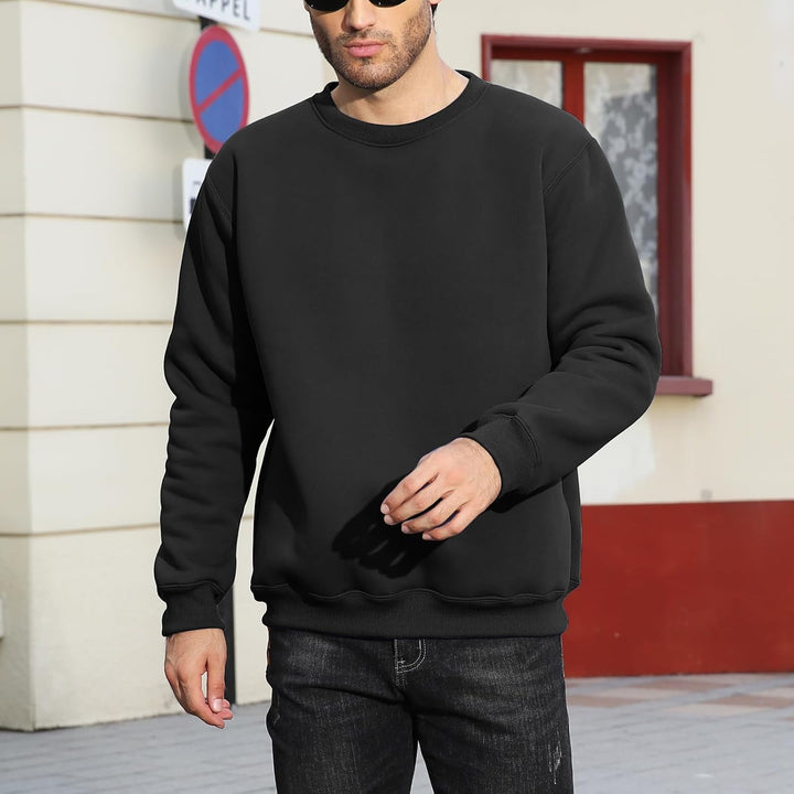 PASUDA Herren Sweatshirt Winter Warm Fleece Pullover Herren Langarm Pulli mit Rundhalsausschnitt Bas