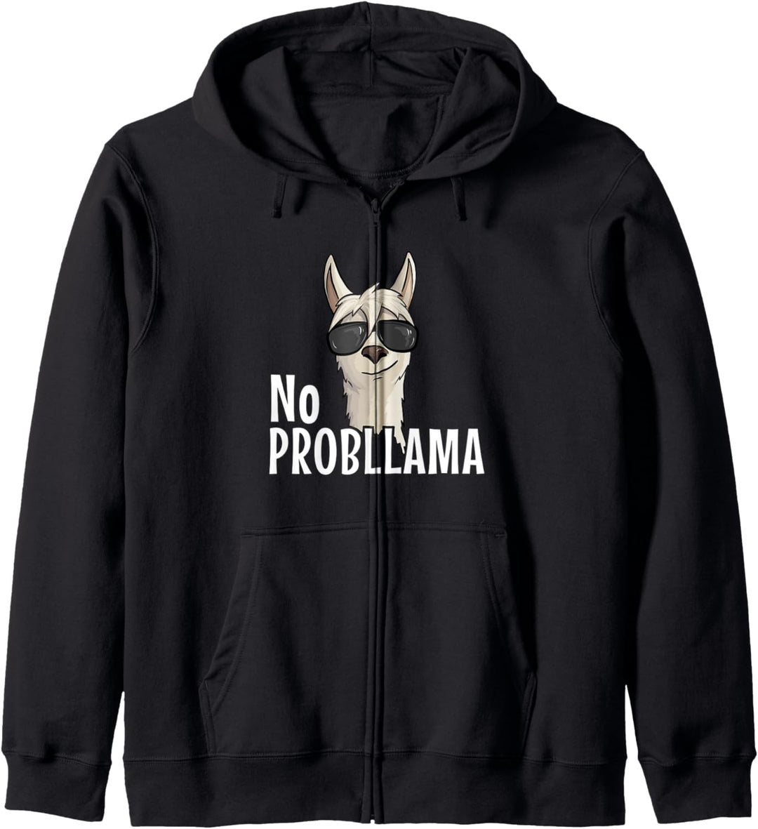 Fancy Hipster Lama mit Sonnenbrille No ProbLlama Kapuzenjacke