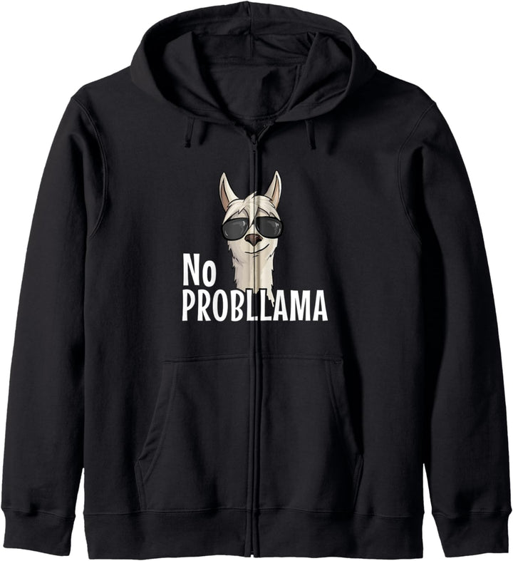Fancy Hipster Lama mit Sonnenbrille No ProbLlama Kapuzenjacke