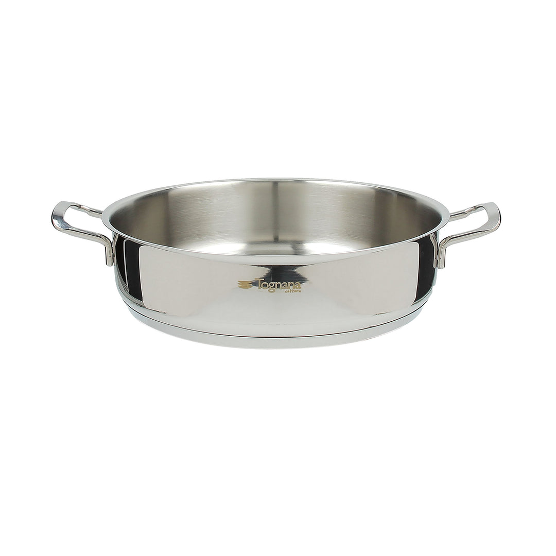 Tognana vanitosa Pfanne 28 cm mit 2 Griffen, Edelstahl, Silber