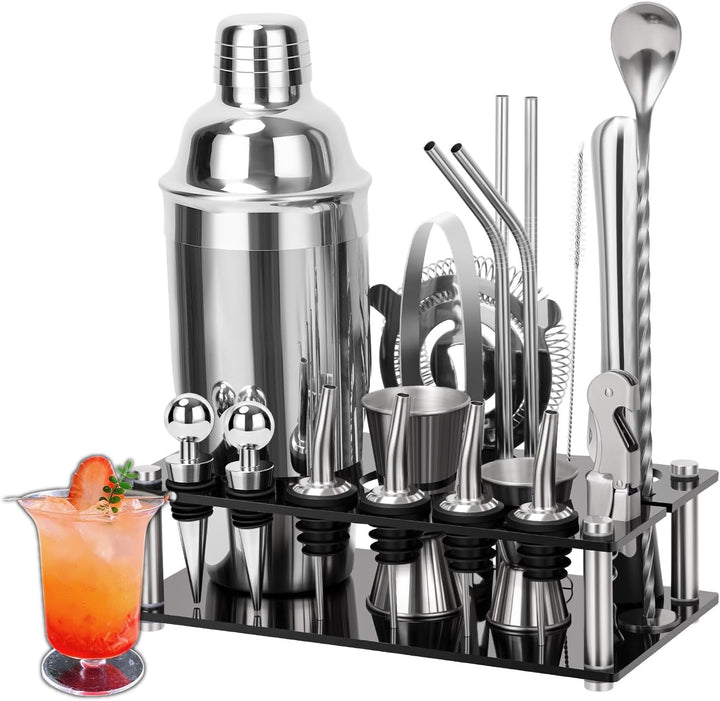 Cinnani Cocktail Set 20-teilig-Professional Cocktail Mixing Set-Cocktail Shaker Set mit Ständer und