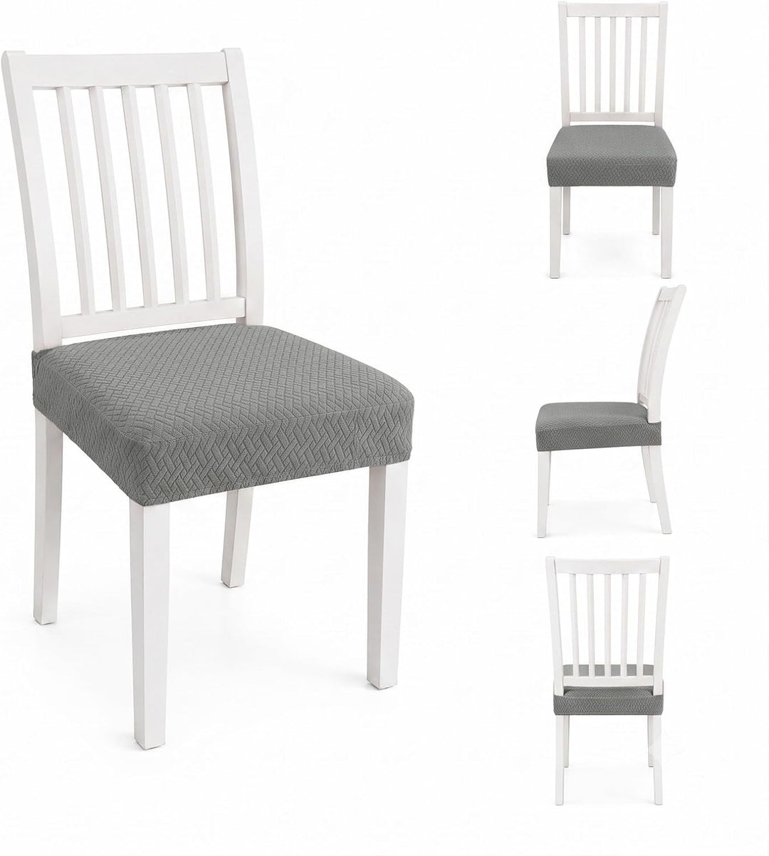 KELUINA Diamantgitter Jacquard wasserdichte Stuhl Sitzbezüge für Esszimmer Stretch Stuhl Sitzkissen