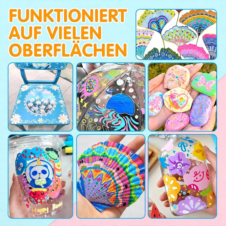 Efimeso 168 Farben Acrylstifte für Steine Wasserfest,Pinselmalstifte auf Wasserbasis Acrylic Paint M