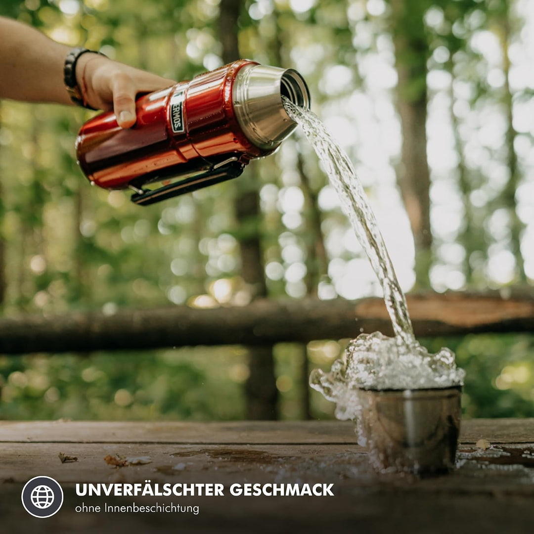 THERMOS Thermosflasche Edelstahl Stainless King, 1,2L, Isolierflasche mit Trinkbecher 4003.232.120 s