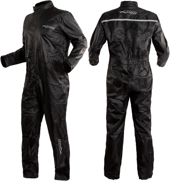 A-Pro Wasseranzung Regenanzug Wasserdicht Motorrad Hoehe Sichtbarkeit Schwarz S, Schwarz S