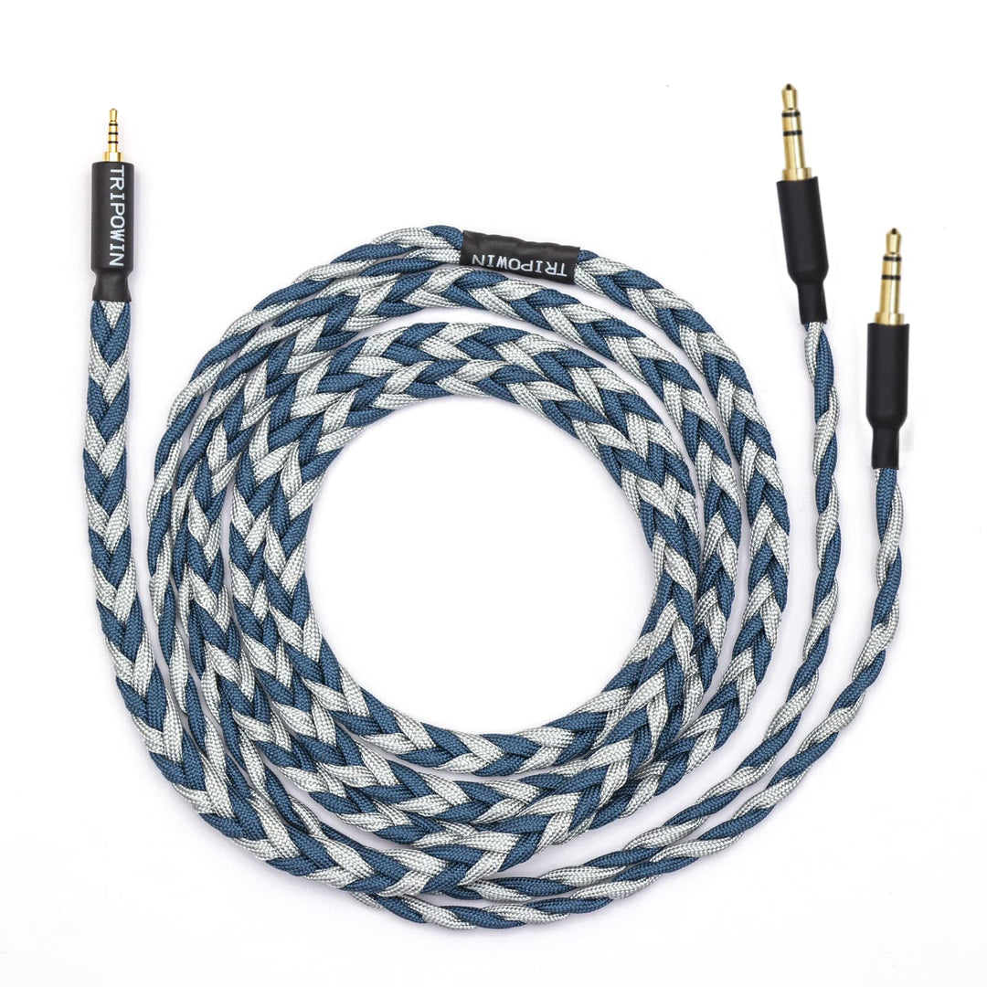 LINSOUL Tripowin GranVia Upgraded OFC hohe Reinheit Kopfhörer Audio Ersatzkabel, Dual 3.5mm Stecker