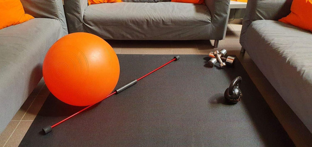 GYMEX Workout Fitness-Matte XXL, extra gross, rollbar, für Yoga, Sport &amp; Fitness 240x180cm Grau, Gra