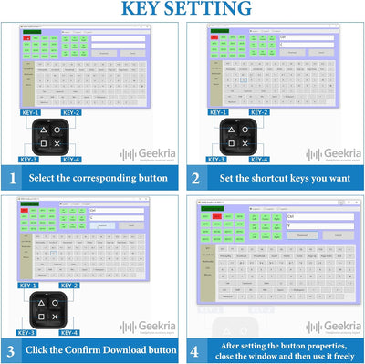 GEEKRIA Personalisierte mechanische Tastatur, 4 Tasten, programmierbare Multifunktions-mechanische G