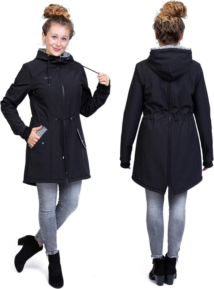 Viva la Mama 4in1 Trageparka für Tragen auf dem Rücken oder der Brust, Allwetter Softshell - PINA S