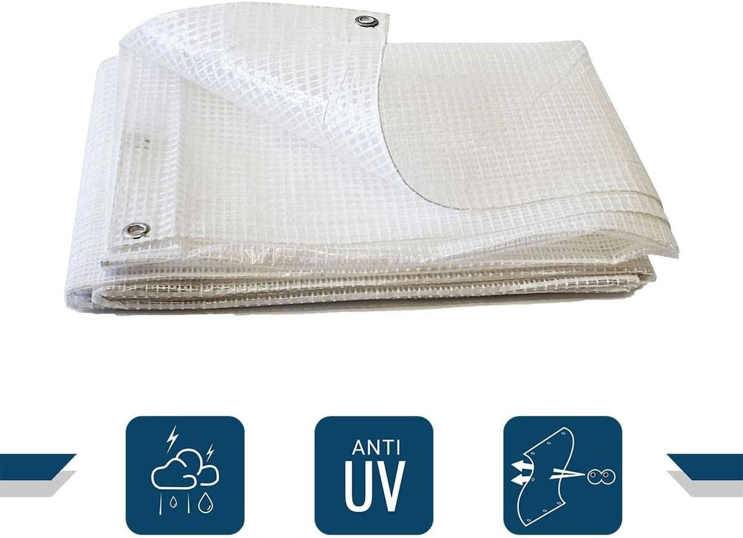 Schutzplane, 170 g/m², 4 x 10 m, durchsichtig, Kunststoff