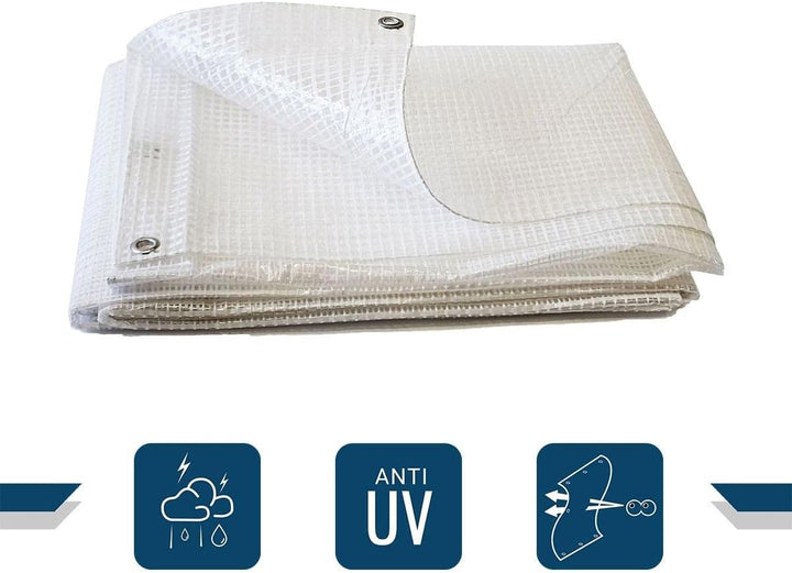Schutzplane, 170 g/m², 4 x 10 m, durchsichtig, Kunststoff