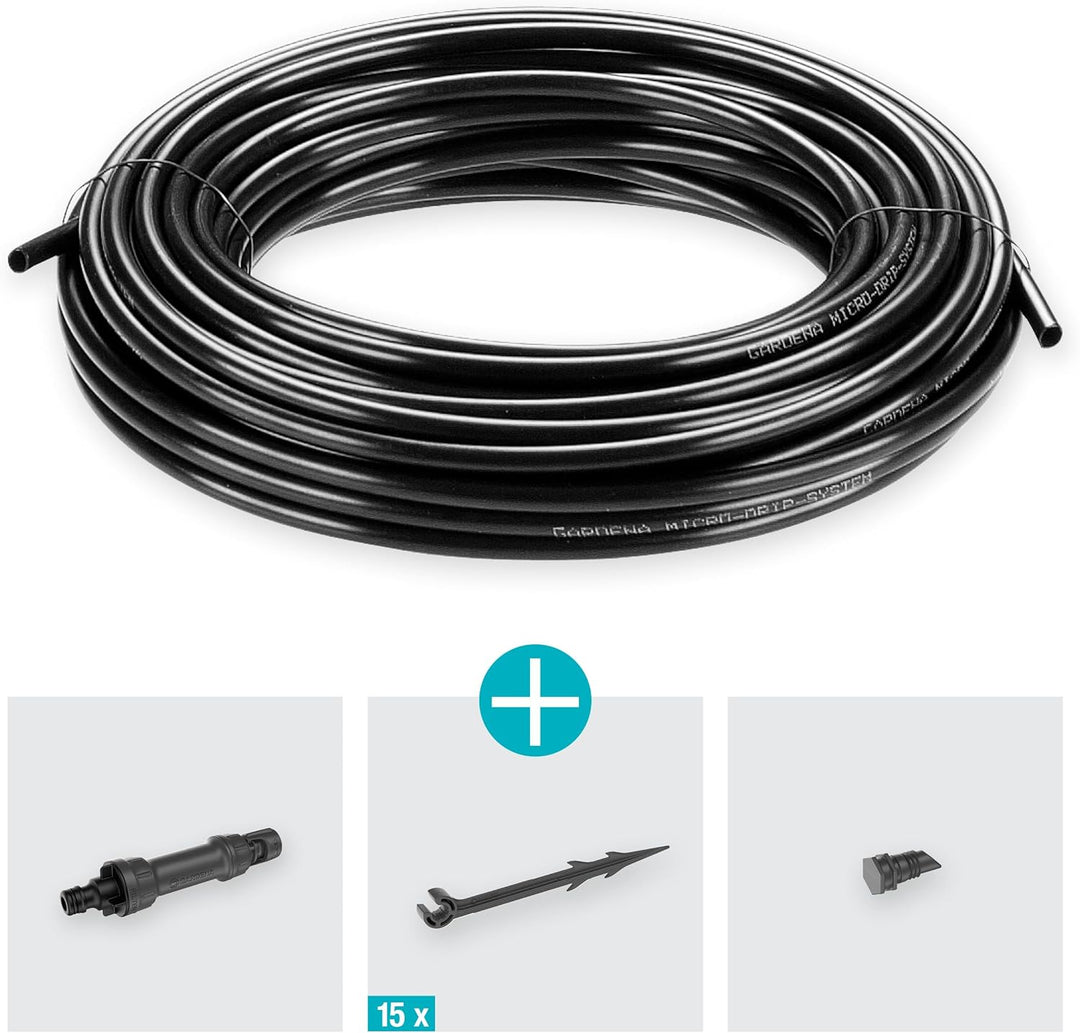 Gardena Start Set Pflanzreihen S: Micro-Drip-Gartenbewässerungssystem zur schonenden, wassersparende
