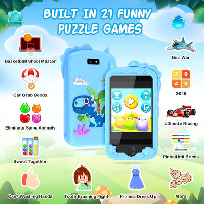 Mingfuxin Kinder Handy, Pretend Smartphone für Kinder Mädchen Jungen, 2,8 Zoll Touchscreen Telefon U