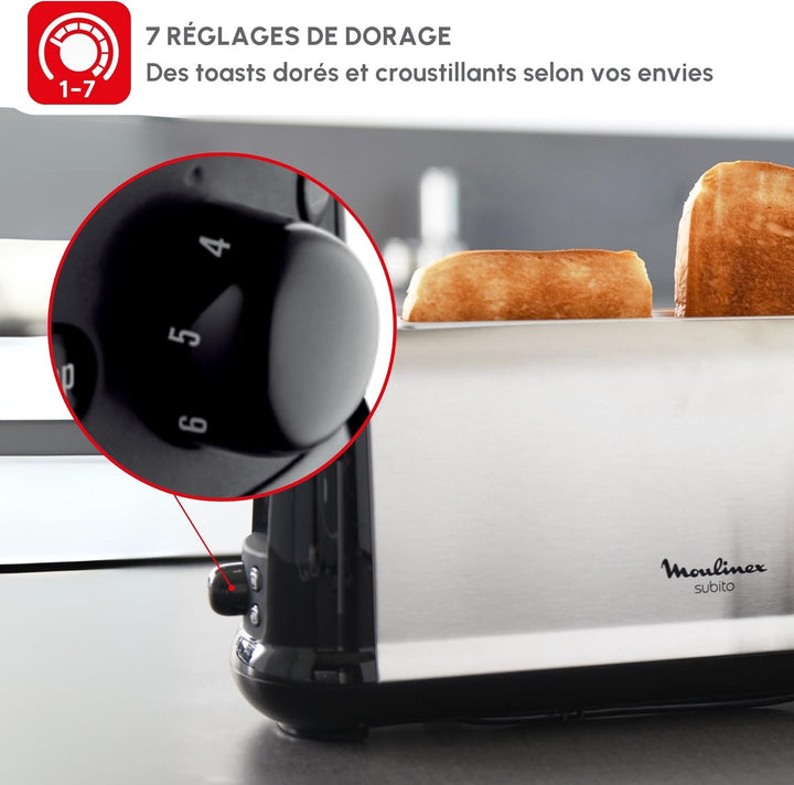 MOULINEX LS260800 Subito Toaster - Edelstahl und Schwarz