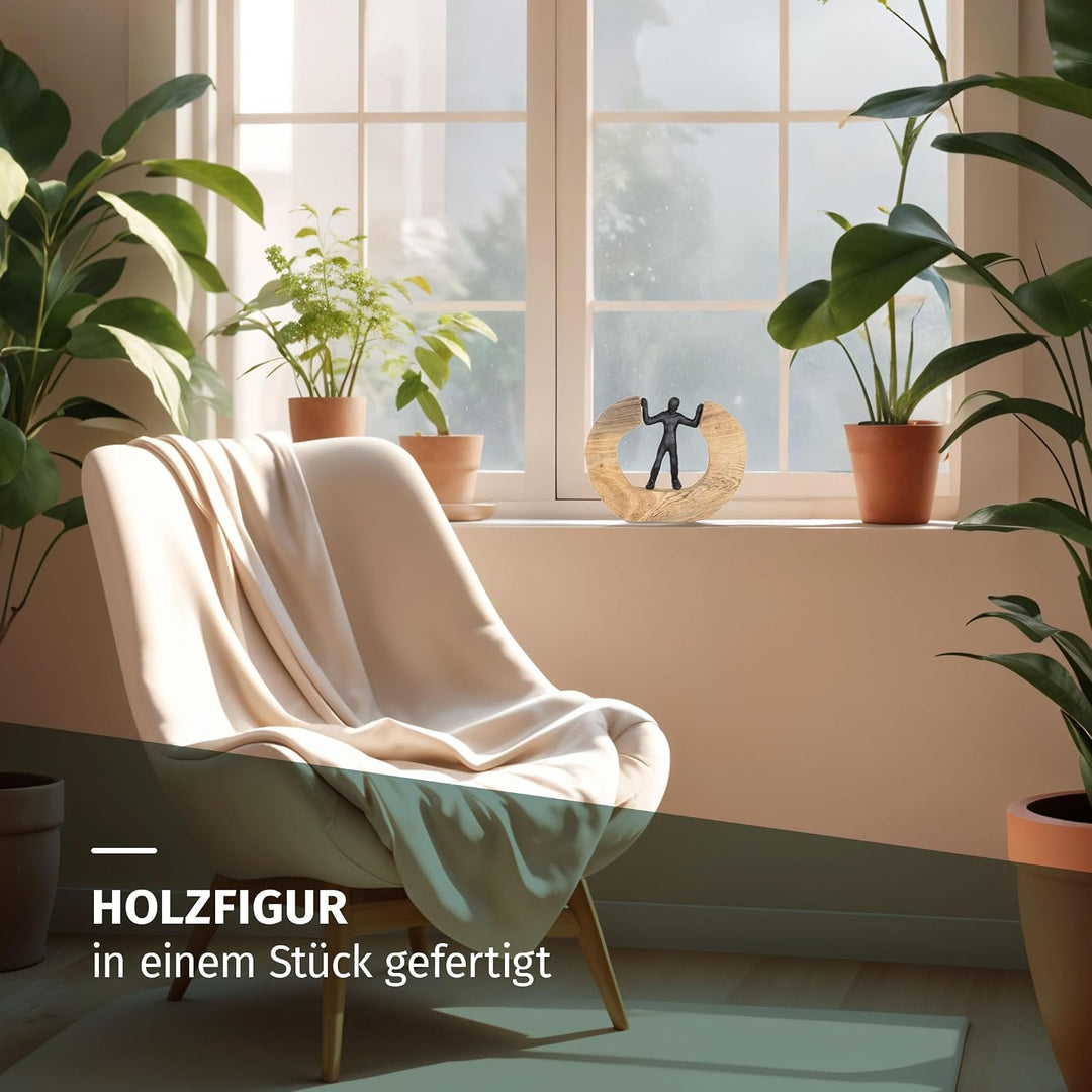 Moritz Skulptur I Streitschlichter I 22 x 7 x 17,5 cm I Holzdeko I Skulpturen Deko I Modern I Wohnzi