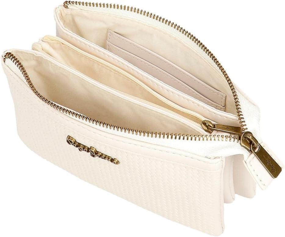 Pepe Jeans Lena Geldbörse drei Fächer weiss 17,5 x 9,5 x 2 cm Kunstleder Weiss dreifache Geldbörse,