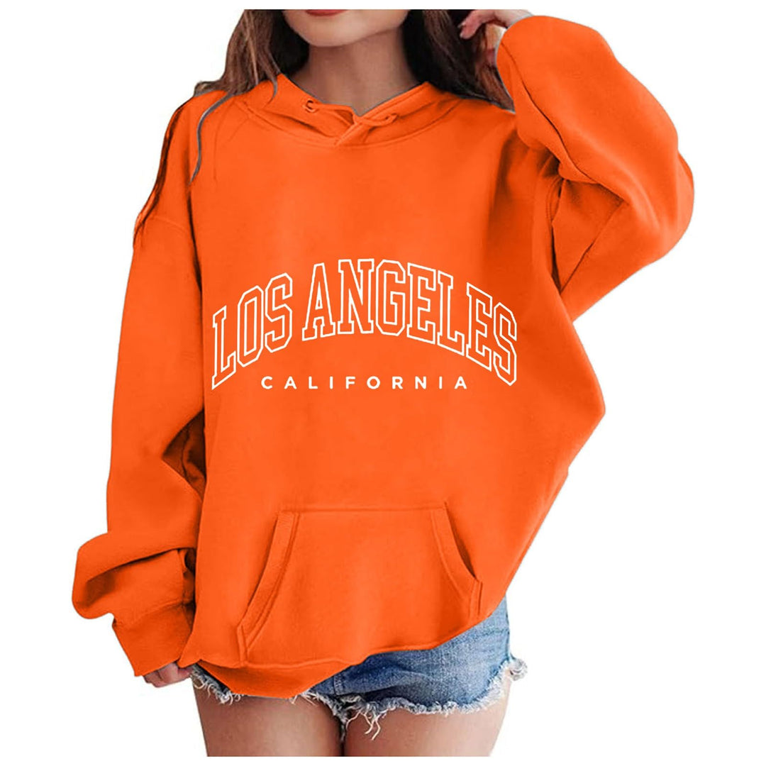 Zofedap LOS Angeles Kapuzenpullover Kinder Mädchen Teenager Oversize Hoodie Sweatshirt mit Taschen L