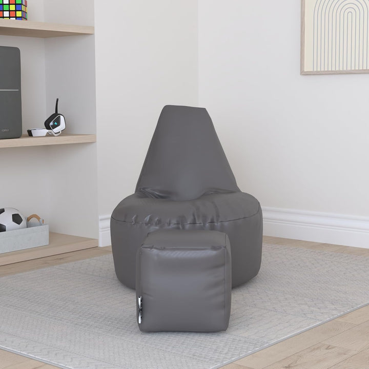 PATCH HOME Gamer Kissen Lounge Kissen Sitzsack Sessel Sitzkissen Bean Bag + Würfel/Hocker mit Reissv