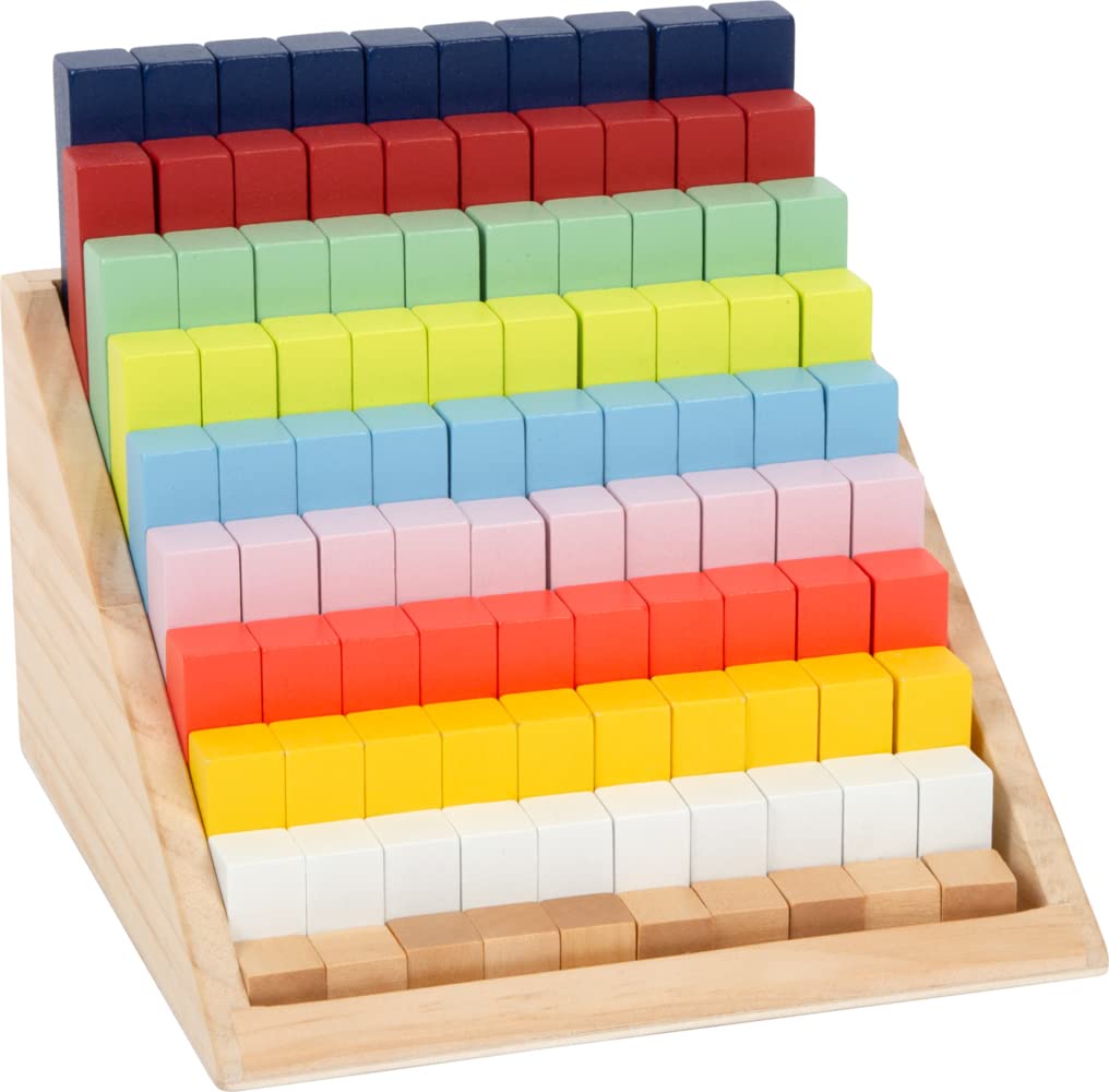 small foot Rechenstäbchen XL-Lernbox "Educate", aus Holz, farbenfroh, schulen das Zahlenverständnis,