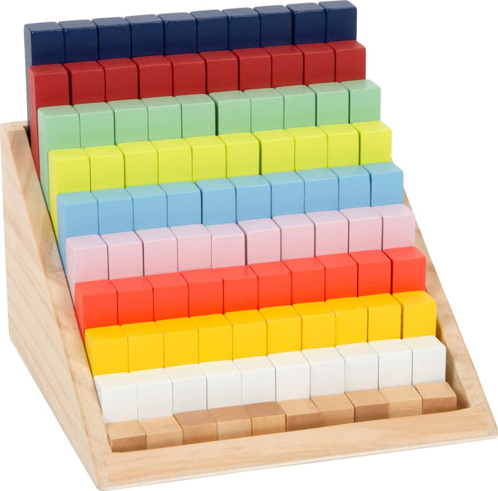 small foot Rechenstäbchen XL-Lernbox "Educate", aus Holz, farbenfroh, schulen das Zahlenverständnis,