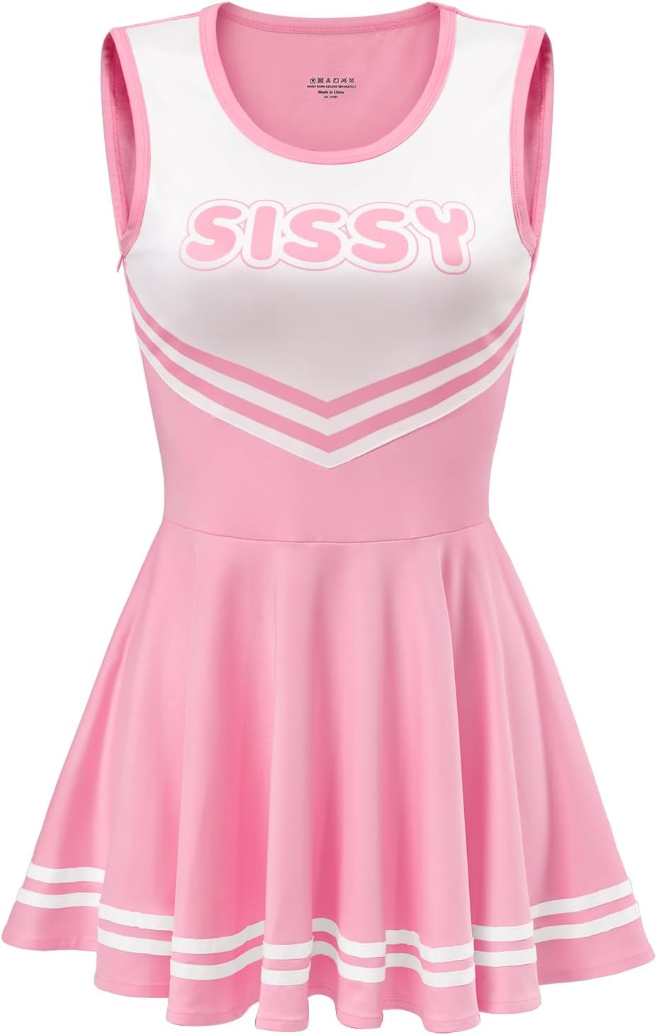 LittleForBig Damen Seidenweichen Ärmellose Overall Cheer Sissy Bodycon Mini Kleid Rock XL Rosa, XL R