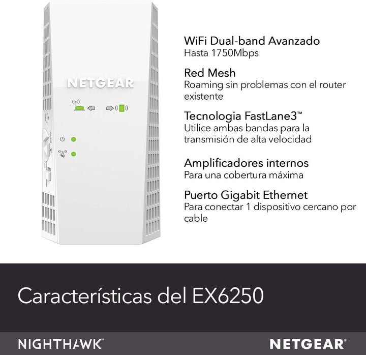 NETGEAR EX6250 Mesh WLAN Repeater (AC1750 Dualband WLAN Verstärker, WiFi Extender Abdeckung 2 bis 3