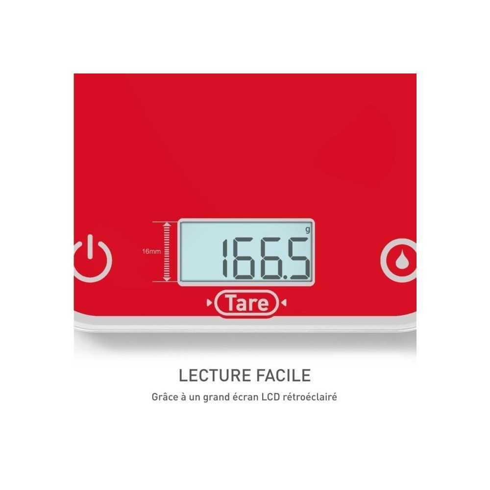 Tefal, Optisss BC50U3V0 Elektronische Küchenwaage, leicht ablesbares Display, kratzfest, Kapazität 5