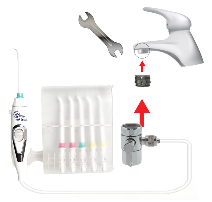 WNL | Professioneller Dentalreiniger ohne Batterien oder Strom | Munddusche, die den Wasserdruck für