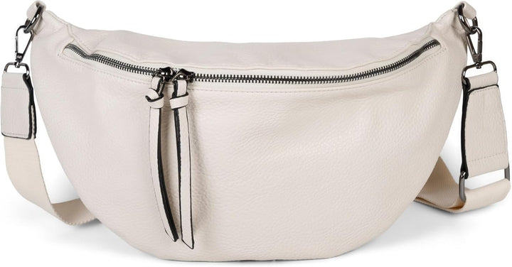 styleBREAKER Damen Halbmond Crossbody Schultertasche, abnehmbarer verstellbarer Schultergurt, Einfar