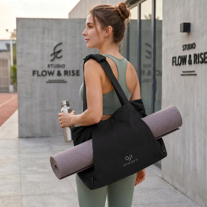 aji Yogatasche, Yoga Tasche mit Nass- und Trockenaufbewahrungstasche und Vielen Fächern, Yogamatte T