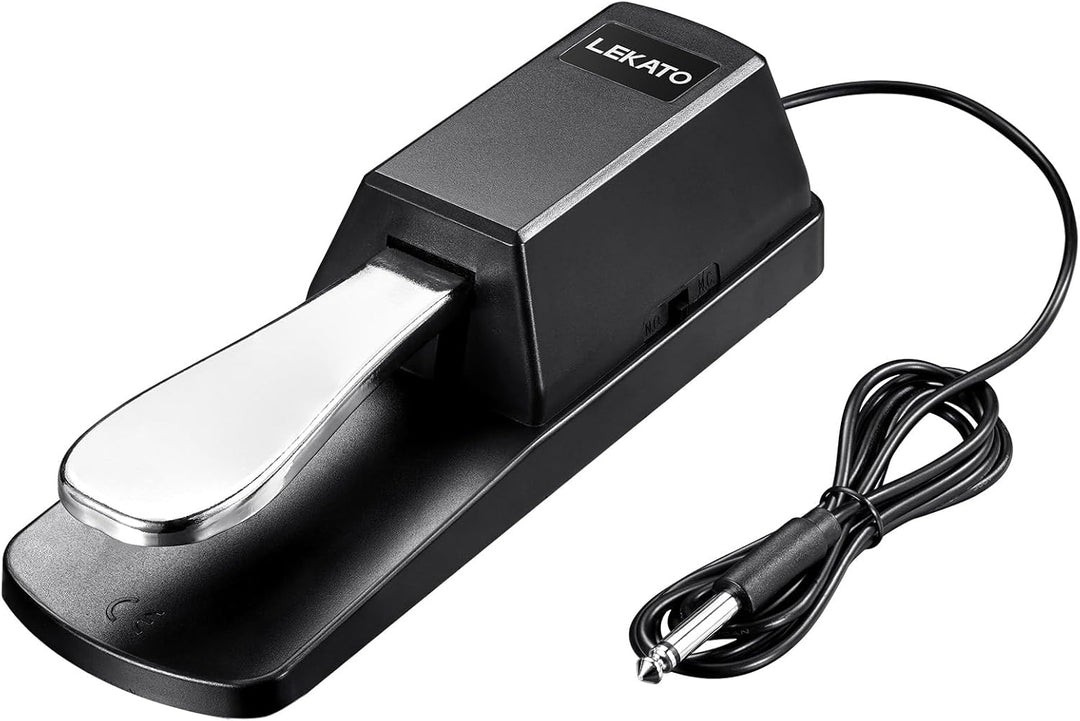 LEKATO Universelles Sustain Pedal für Keyboard, Klavier-Fusspedal mit Polaritätsschalter für elektro