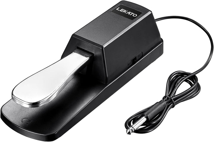 LEKATO Universelles Sustain Pedal für Keyboard, Klavier-Fusspedal mit Polaritätsschalter für elektro